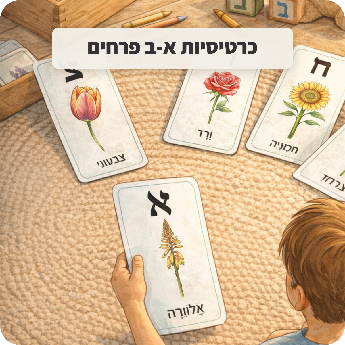 כרטיסיות א-ב של פרחים